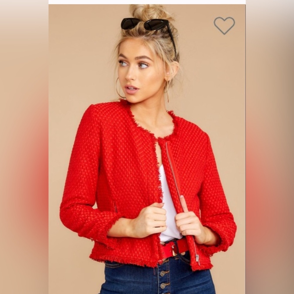 Brand New BB Dakota Red Tweed Jacket Size S
